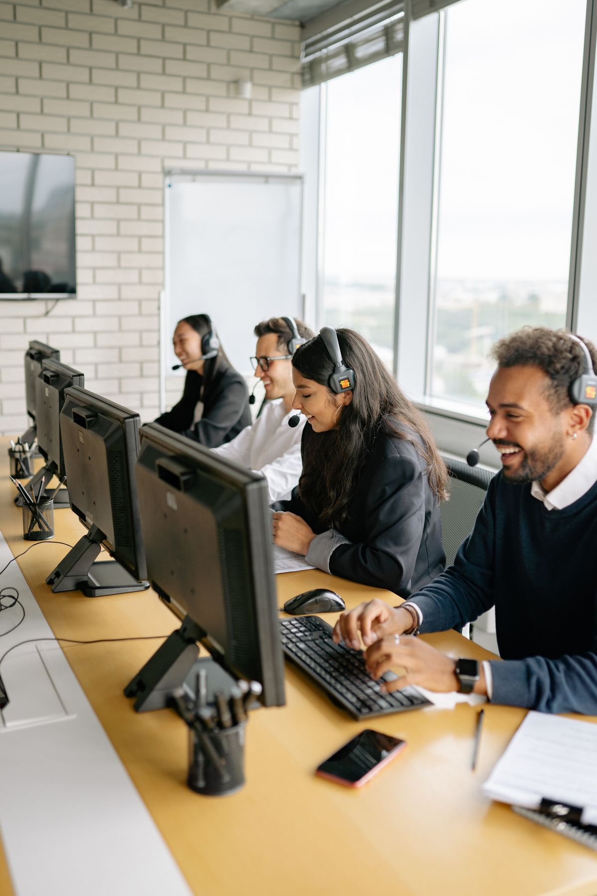 Coordinators following work from their desks